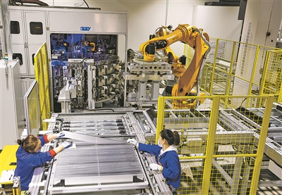 贵安新区弗迪电池有限公司生产线。 贵安新区弗迪电池有限公司生产线。