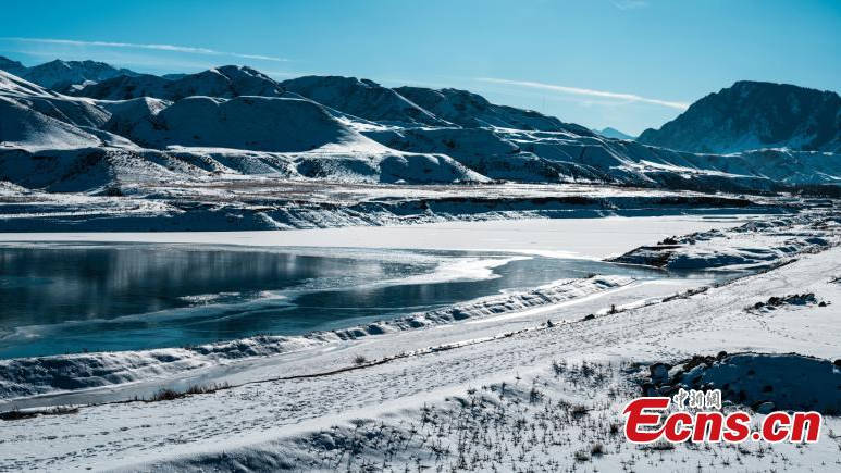 Winter scenery of Toutun River Valley in NW China's Xinjiang