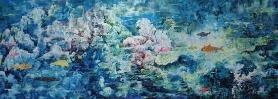 图为陈中华2024年画的珊瑚礁。被访者供图 图为陈中华2024年画的珊瑚礁。被访者供图