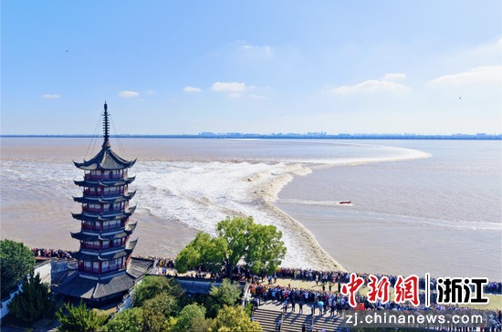 海宁潮(资料图)。杨立超 摄 海宁潮(资料图)。杨立超 摄