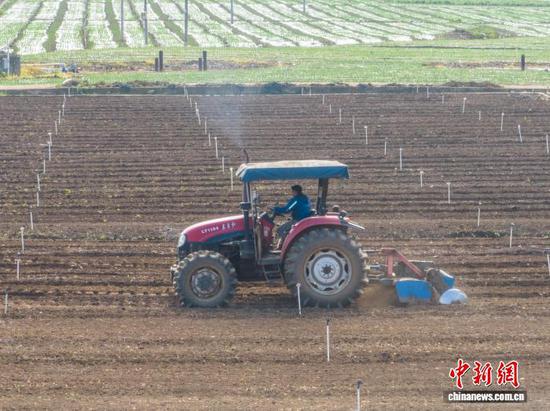 资料图:在贵州省毕节市赫章县松林坡乡,村民正在驾驶农机进行田间作业。罗大富 摄 资料图:在贵州省毕节市赫章县松林坡乡,村民正在驾驶农机进行田间作业。罗大富 摄