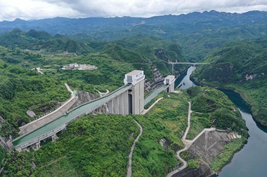 乌江构皮滩水电站通航船闸。 王杰拍。