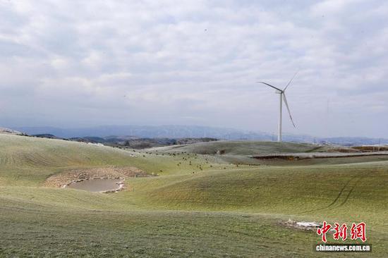 1月8日,贵州省毕节市威宁彝族回族苗族自治县雪山镇灼甫草场出现雾凇景象。沈光勇 摄 1月8日,贵州省毕节市威宁彝族回族苗族自治县雪山镇灼甫草场出现雾凇景象。沈光勇 摄