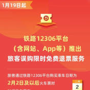 买错火车票，可限时免费退！12306上线新功能