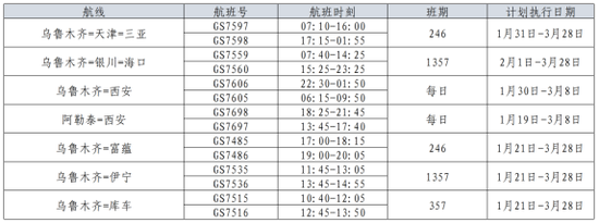航班时刻表（具体航班时刻以查询为准）
