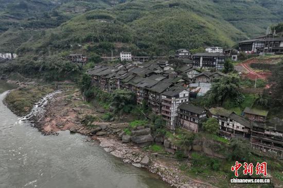1月31日，航拍贵州赤水丙安古镇。瞿宏伦 摄