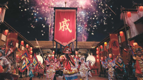 婺剧戚家军表演。