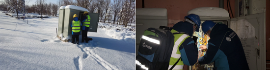 移动保障人员正在巡检。