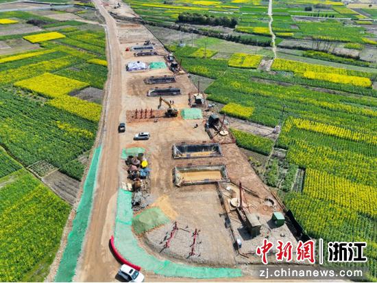 建设中的杭淳开衢州段项目。&nbsp;浙江交通集团&nbsp;供图