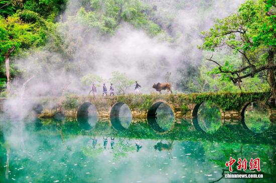 资料图：贵州荔波小七孔景区。荔波县委宣传部供图