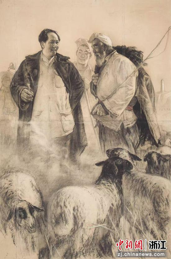 画作《毛主席和牧羊人》 作者供图