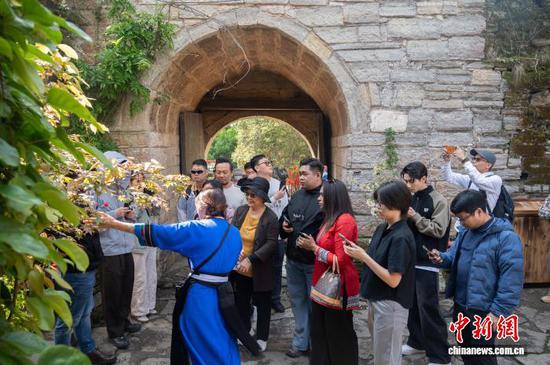 图为参访团在云峰屯堡。唐哲 摄