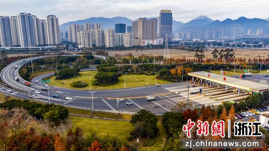 金丽温高速娄桥互通航拍图。崔浩&nbsp;供图