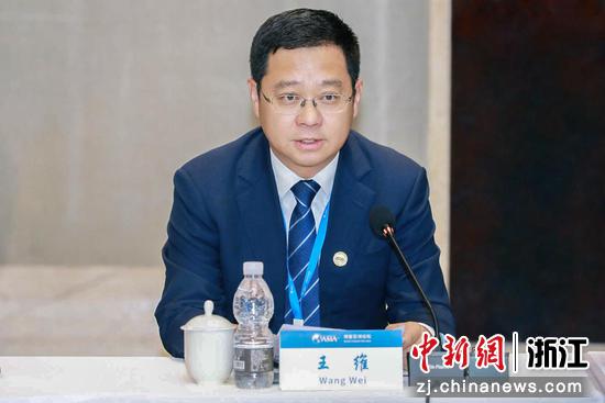 伊利集团执行总裁王维在研讨会上发言。伊利 供图 伊利集团执行总裁王维在研讨会上发言。伊利 供图