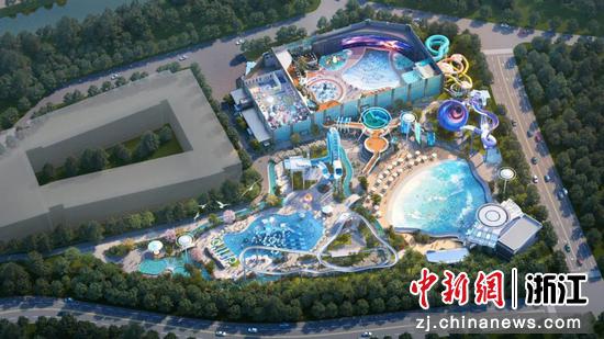 杭州平行世界水乐园全景（效果图）。&nbsp;大运河科创城供图