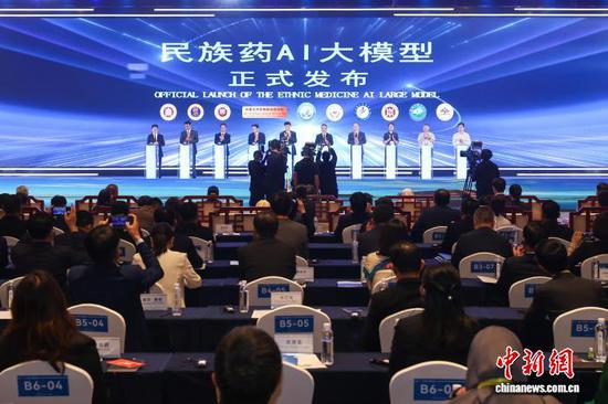 图为民族药AI大模型发布仪式。中新社记者 瞿宏伦 摄 图为民族药AI大模型发布仪式。中新社记者 瞿宏伦 摄