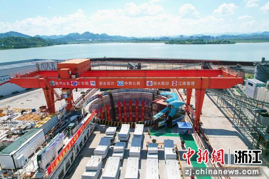 
图为：城西南排（西线）工程西段项目南湖进水口。中新社发 何璇璇 摄
