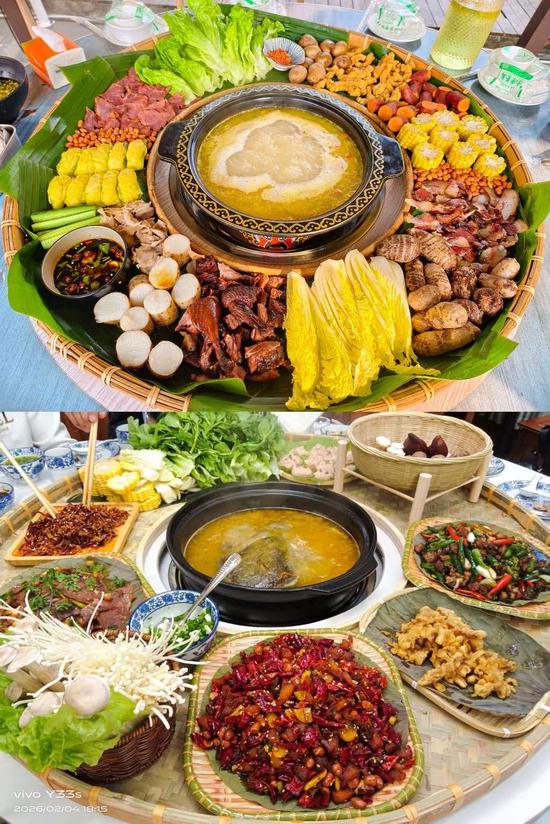 丰盛苗乡农家佳肴。谢永恒 摄
