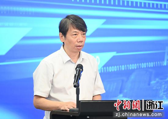 图为：浙江工商大学副校长杨柏林致辞。中新社记者 王刚 摄