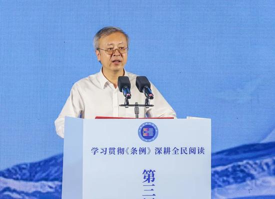 中国出版集团有限公司董事长、党组书记文宏武致辞。许晓龙 摄