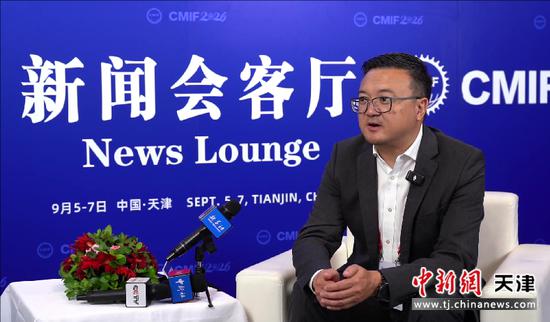 图为广东远图未来科技有限公司副总裁丁煜接受专访。（主办方供图）