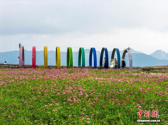 图为9月6日，游客在阿西里西·韭菜坪景区游玩。管庆巍 摄