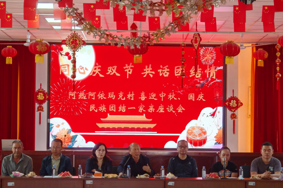 第一书记黄怡介绍村内情况。赵新婷/摄