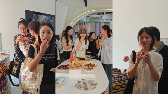 游客品尝和田美食。0