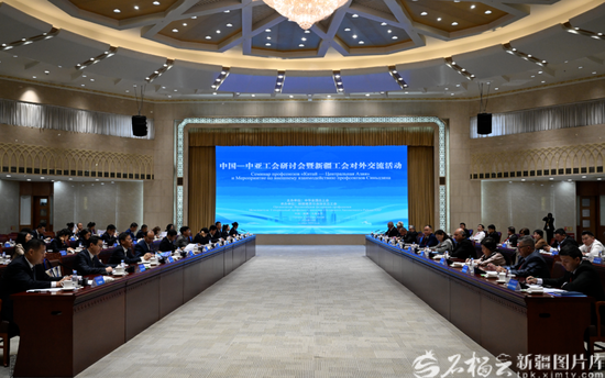 10月13日，中国—中亚工会研讨会暨新疆工会对外交流活动在乌鲁木齐市举办。图为活动现场。李双行 摄e