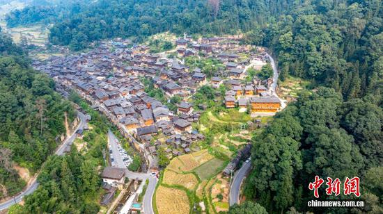 航拍贵州省从江县高增乡占里侗寨。吴德军 摄