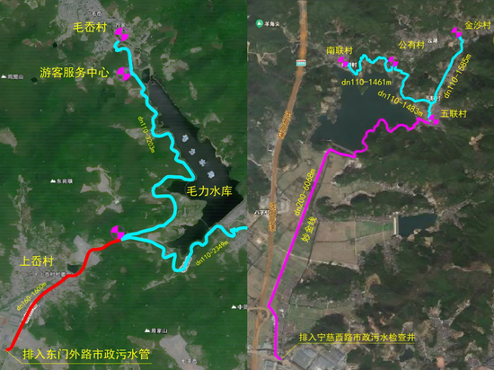污水纳管线路图。通讯员供图