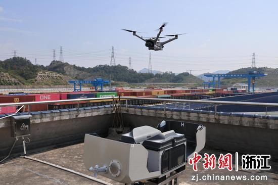 金温铁道公司首套铁路货场无人机。卢斌&nbsp;供图