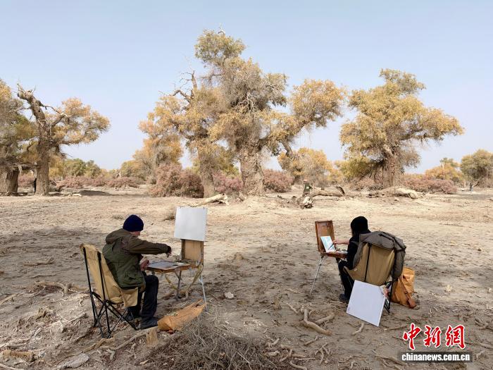 新疆沙雅奥普坎艺术家村落迎多国画家写生