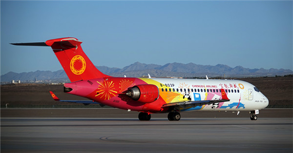 China's home-developed ARJ 21 aircraft carries out flights in Xinjiang