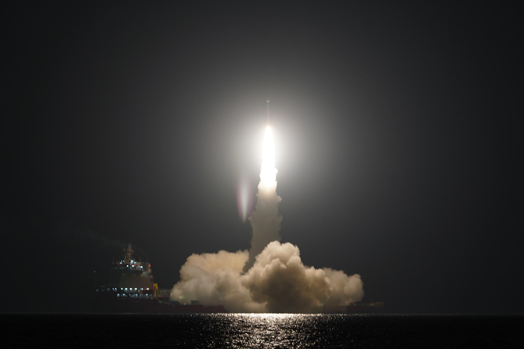 China's commercial rocket launches satellites from sea