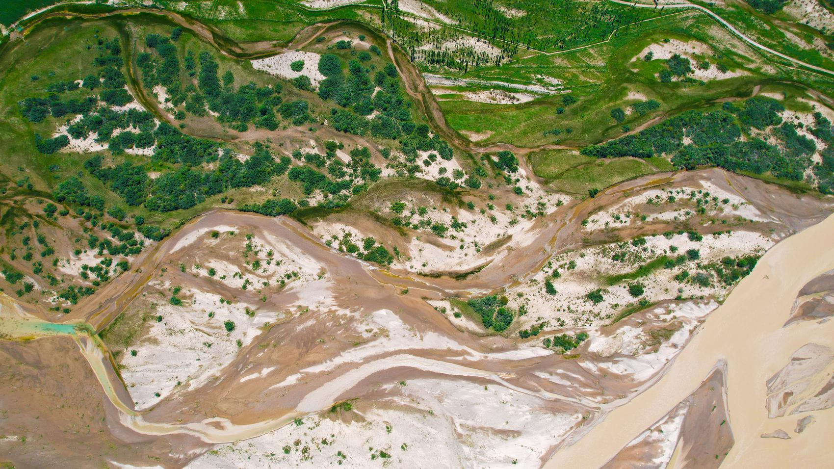Picturesque landscape of wetland park in Xinjiang