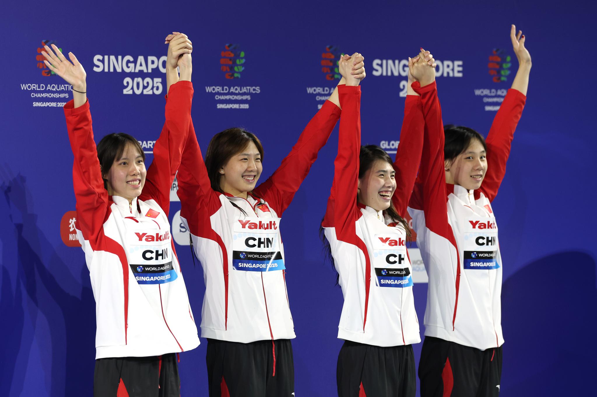 Chinese team wins bronze in women's 4x100m medley relay at World Aquatics Championships