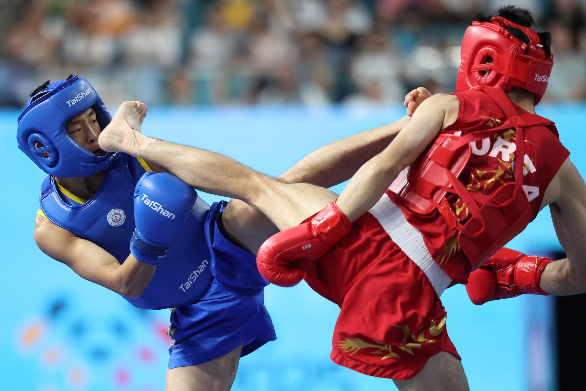 China's Tang Sishuo wins in Sanda men's 56kg quarterfinal of World Games 2025