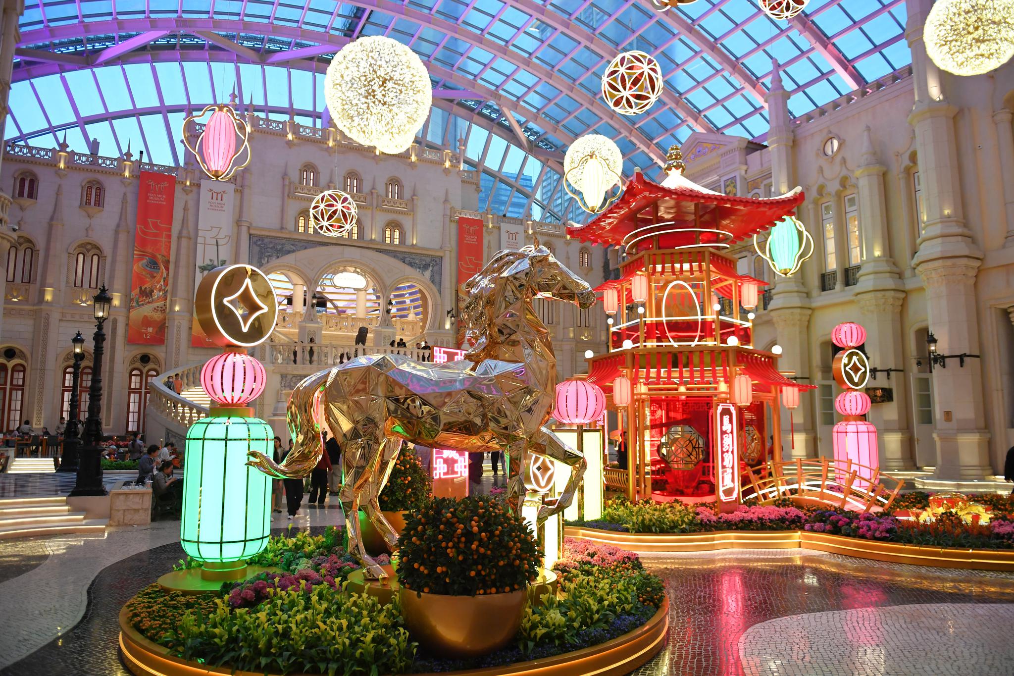 Macao embraces Year of the Horse with festive decorations