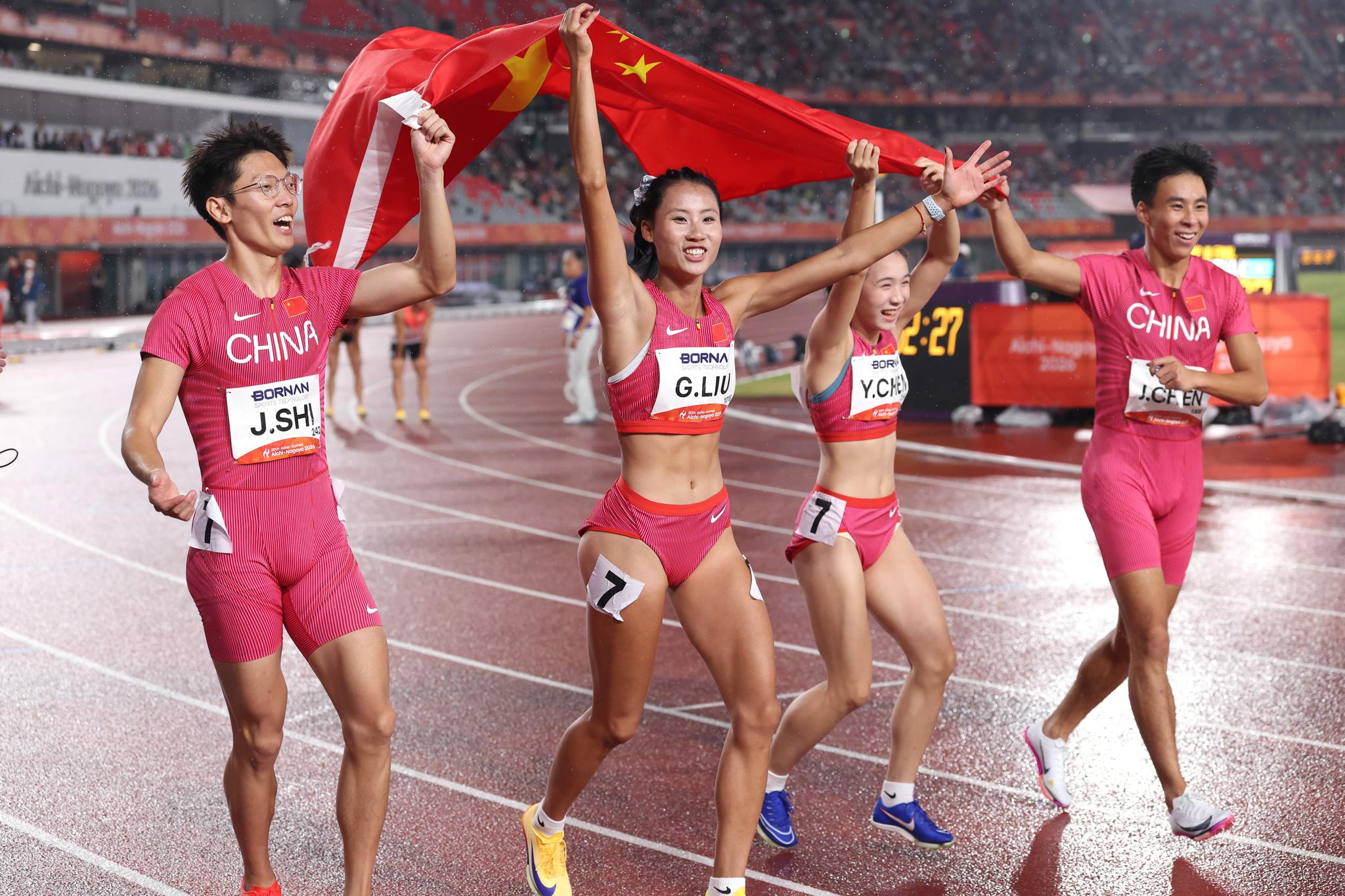 China wins mixed 4x100m relay gold at Aichi-Nagoya Asian Games