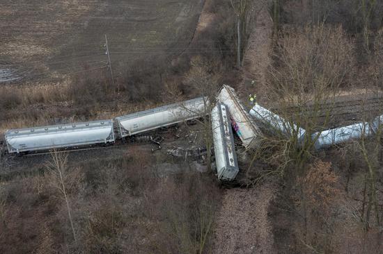 Freight train derails in Detroit
