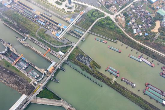 Aerial view of Changzhou Water Conservancy Project in Guangxi