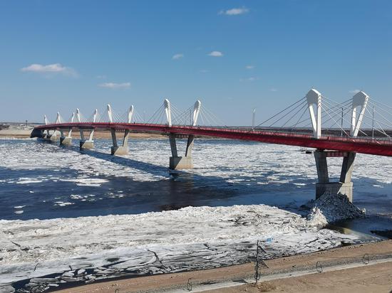 Aerial view of floating ice on Heihe River in Heilongjiang