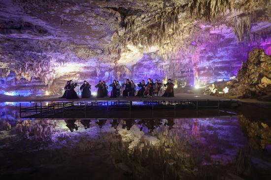 Concert held at karst cave in Guizhou