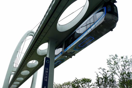 Futuristic Optics Valley sky train tested in Wuhan