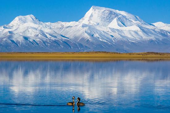 Breathtaking scenery of Mount Gurla Mandata in Tibet