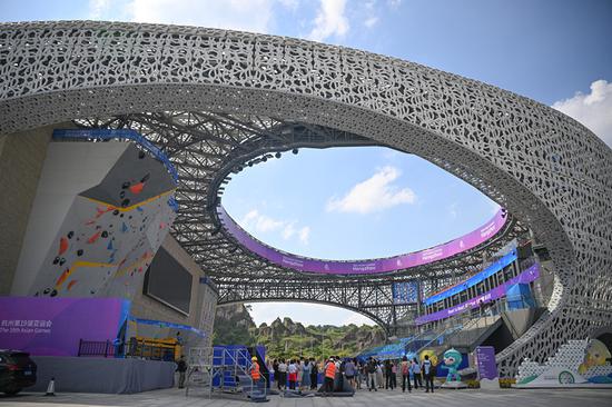 Abandoned quarry turns to climbing center for 19th Asian Games