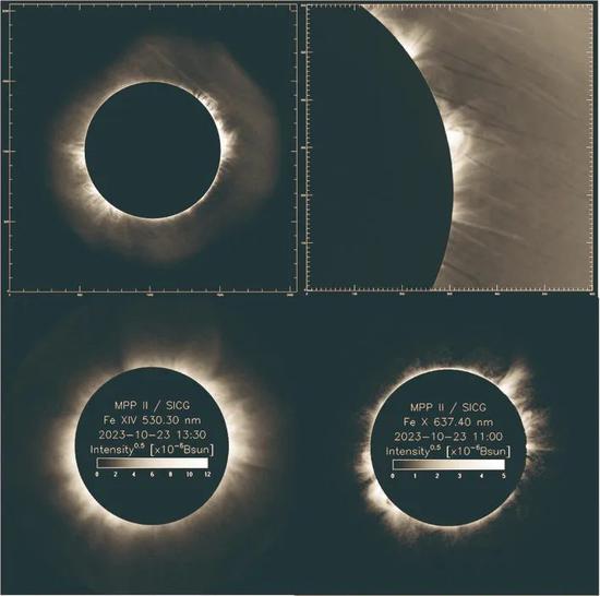 The first coronal images captured by China's Spectral Imaging CoronaGraph were published by the Changchun Institute of Optics, Fine Mechanics and Physics last month, setting a new global standard for precision. (Photo/the Changchun Institute of Optics, Fine Mechanics and Physics)