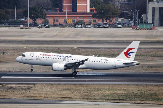 China's first C919 arrives in Shanghai after overseas debut