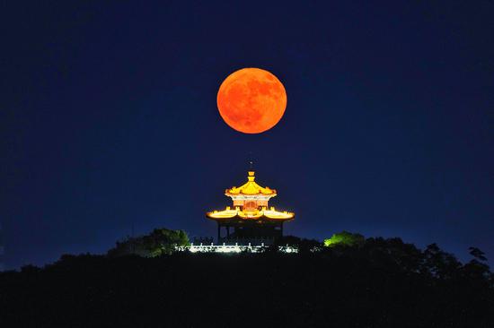 Full moon seen across China